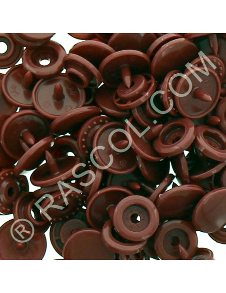 Pacote de 25 botões de pressão de resina KAM redondos - Cobre vermelho escuro