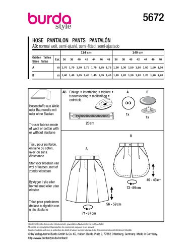 Patron de short - Burda 5672