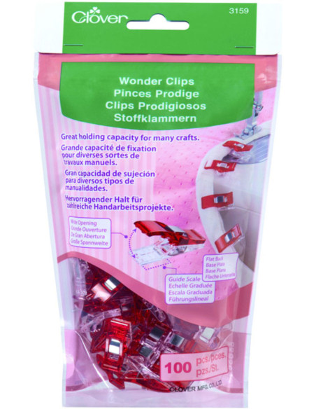Saco de 100 clipes Prodige Clover - Vermelho