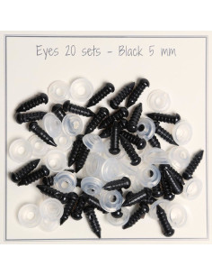 Olhos de segurança pretos 5-8 mm - 25 pares