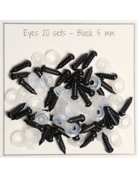 Olhos de segurança pretos 5-8 mm - 25 pares