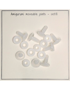 Conjunto de 8 juntas móveis de 15 mm para amigurumis