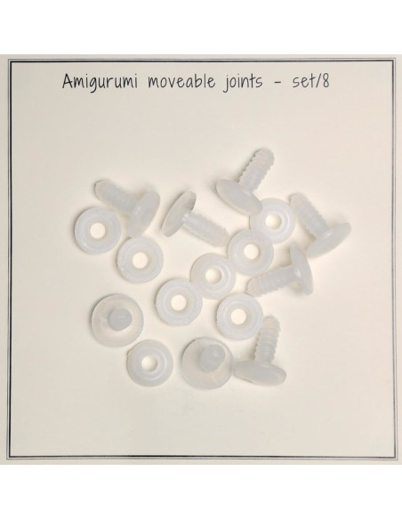 Conjunto de 8 juntas móveis de 15 mm para amigurumis