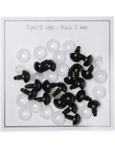 Olhos de segurança pretos 10 mm - 10 pares