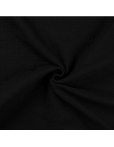 Tecido de gaze dupla de algodão - Preto
