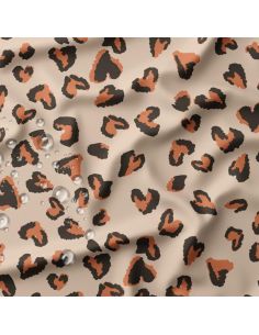 Tissu imperméable pour ciré - Saian orange et galet