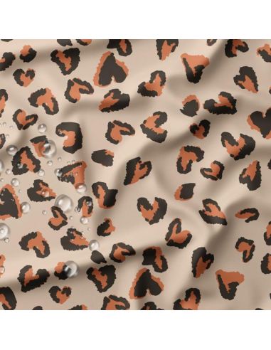 Tissu imperméable pour ciré - Saian orange et galet