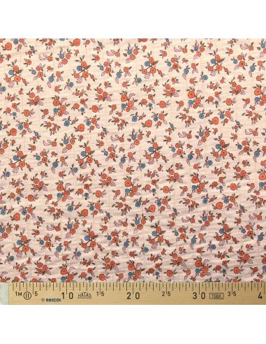 Tissu coton matelassé double face June - Peau et toffee