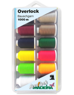 Caixa de 12 cones de fio mousse Aeroflock 1000 m Madeira