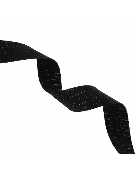 Alça de algodão para bolsa cintilante - Preto