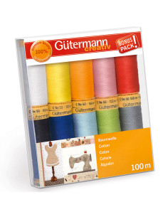 Conjunto de 10 linhas de costura de algodão Gütermann - Vivas