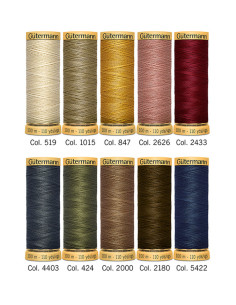 Conjunto de 10 linhas de costura de algodão Gütermann - Outono 2