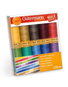 Conjunto de 10 linhas de costura de algodão Gütermann - Multicolorido
