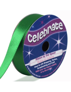 Fita de cetim Celebrate verde escuro - 13 mm x 6 metros
