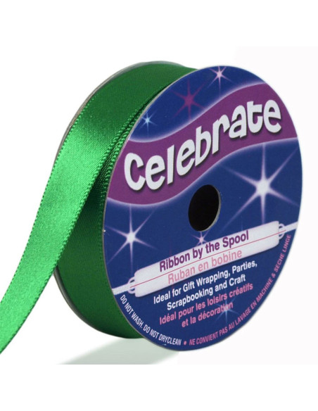 Fita de cetim Celebrate verde escuro - 13 mm x 6 metros