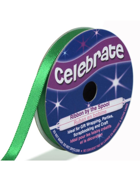 Fita de cetim Celebrate verde escuro - 6 mm x 6 metros
