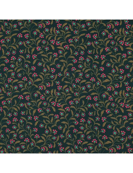 Tissu viscose - Ornements vert