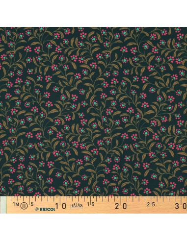 Tissu viscose - Ornements vert