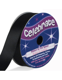 Fita de cetim Celebrate preta - 13 mm x 6 metros