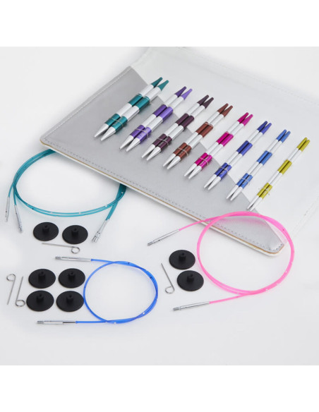 Conjunto de agulhas de tricô circulares KnitPro Deluxe SmartStix