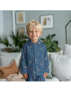 Tissu flanelle zèbres - Bleu 2