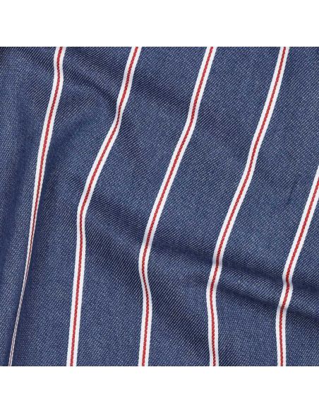 Tissu Denim léger à rayures - Bleu moyen