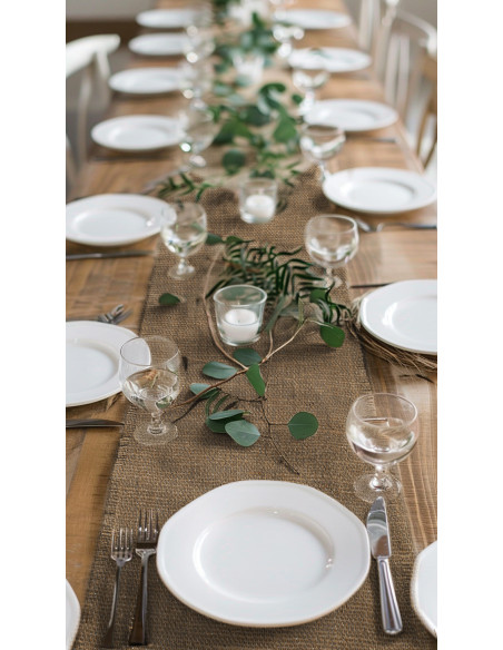 Toile de jute lurex or - Naturel