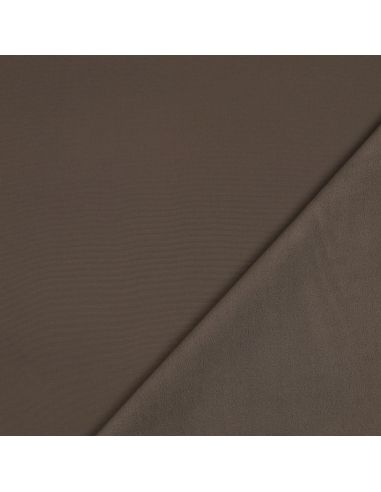 Tissu softshell déperlant envers micro polaire - Taupe