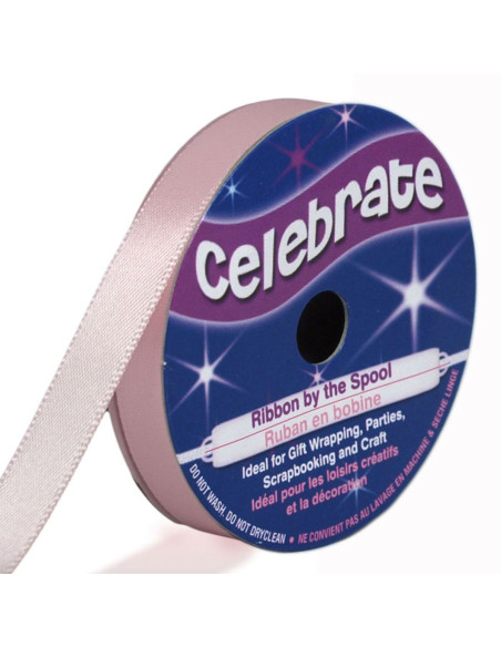 Fita de cetim Celebrate rosa - 9 mm x 6 metros