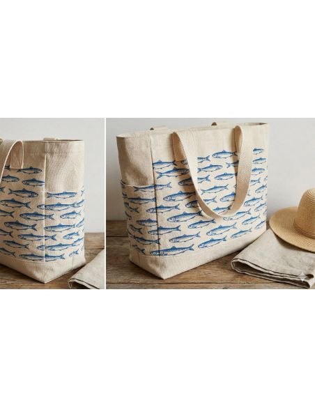 Toile de coton canvas - Banc de poissons