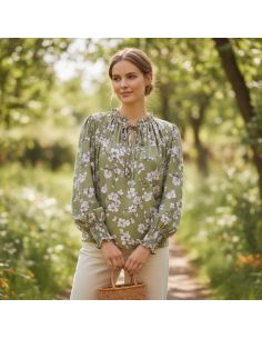 Tissu viscose Sakura - Vert olive 2