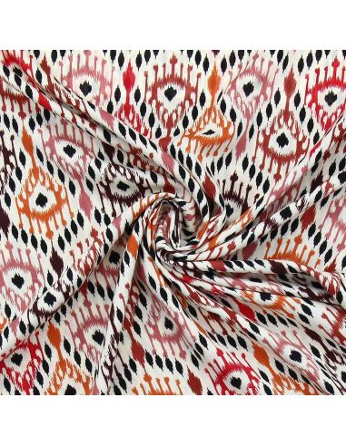 Tissu viscose Paon - Rouge