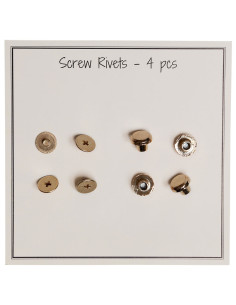 Conjunto de 4 rebites de metal para aparafusar 8,2 x 6 mm - Ouro