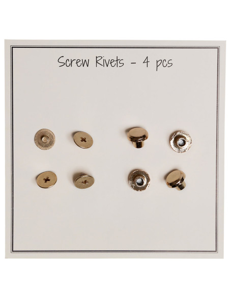 Conjunto de 4 rebites de metal para aparafusar 8,2 x 6 mm - Ouro