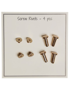 Conjunto de 4 rebites de metal para aparafusar 8,2 x 14 mm - Ouro