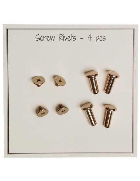 Conjunto de 4 rebites de metal para aparafusar 8,2 x 14 mm - Ouro