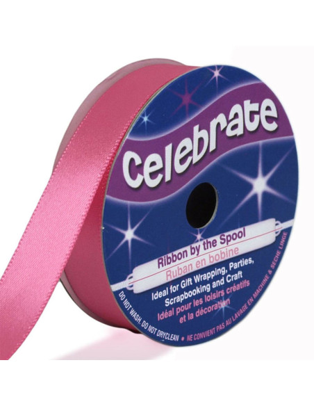 Fita de cetim Celebrate rosa vivo - 13 mm x 6 metros