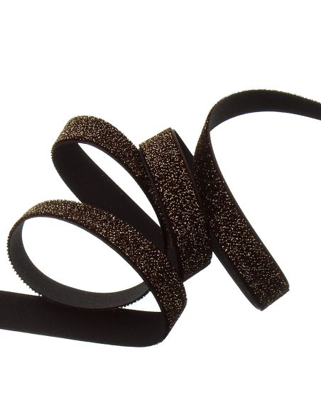 Ruban velours lurex - Marron