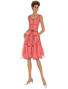 Molde de vestido, cinto e bolsa - Butterick 6674 2
