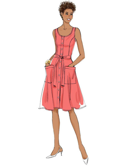 Molde de vestido, cinto e bolsa - Butterick 6674