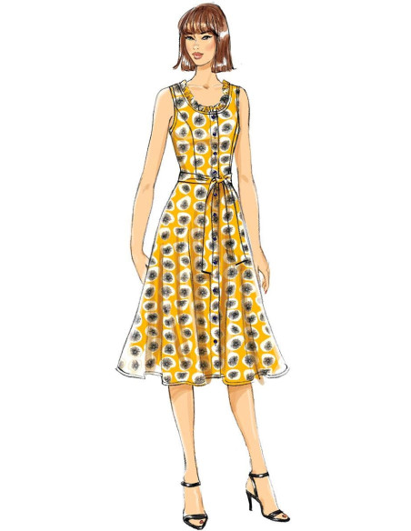 Molde de vestido, cinto e bolsa - Butterick 6674