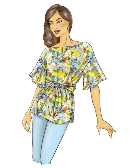 Molde de top e cinto - Butterick 6685