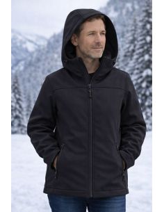 Tissu softshell déperlant envers micro polaire - Noir 2