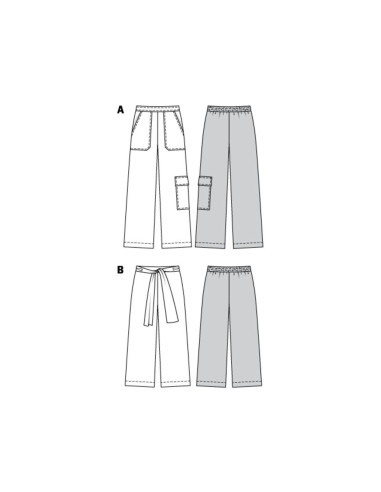 Molde de calça larga - Burda 6250