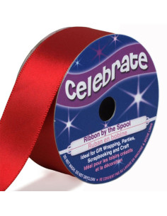 Fita de cetim Celebrate vermelha - 25 mm x 4 metros