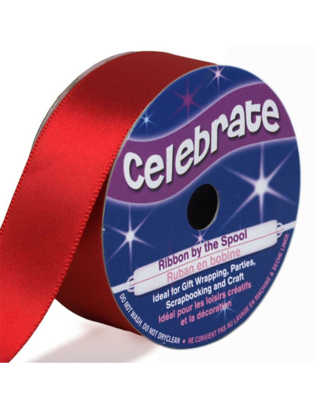 Fita de cetim Celebrate vermelha - 25 mm x 4 metros