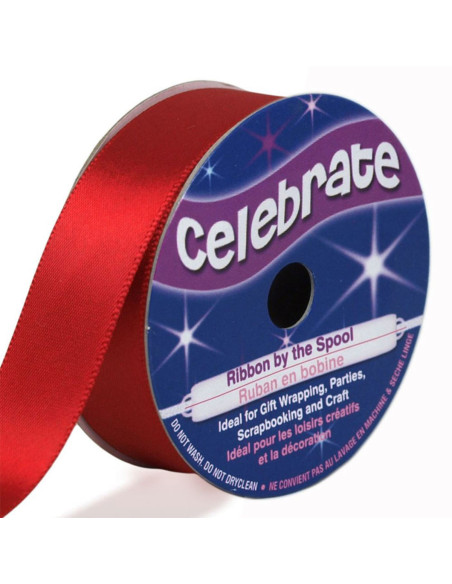 Fita de cetim Celebrate vermelha - 20 mm x 5 metros