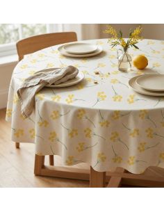Nappe toile cirée Captain Cook Mimosi - Vanille 2