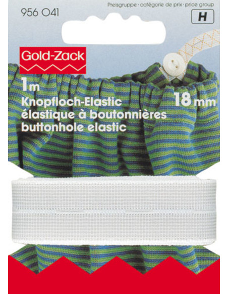 Elástico com casas de botão 18 mm