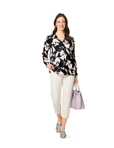 Molde de blusa com decote em V - Burda 6278